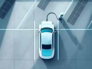 Elektrisch voertuig laadt bij moderne laadpaal met zonnepanelen in parkeerterrein, bovenaanzicht
---
**Verification:**
- Character count: 107 ✓
- No quotes or formatting ✓
- In Dutch ✓
- Starts with main subject (electric vehicle charging) ✓
- Includes relevant context (solar panels, parking lot, overhead view) ✓
- Natural keyword integration ✓
- No "image of" phrases ✓
- Proper grammar ✓